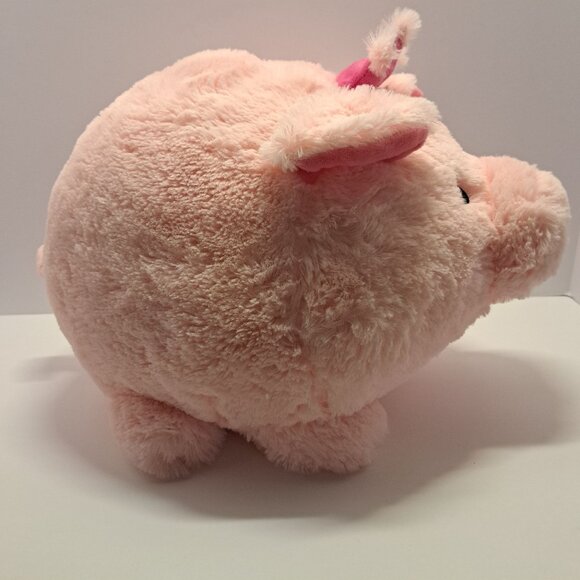 Jumbo Plush Princess Pig Piggy Bank FAB NY Pink Soft Huggable Money Holder - Picture 5 of 11